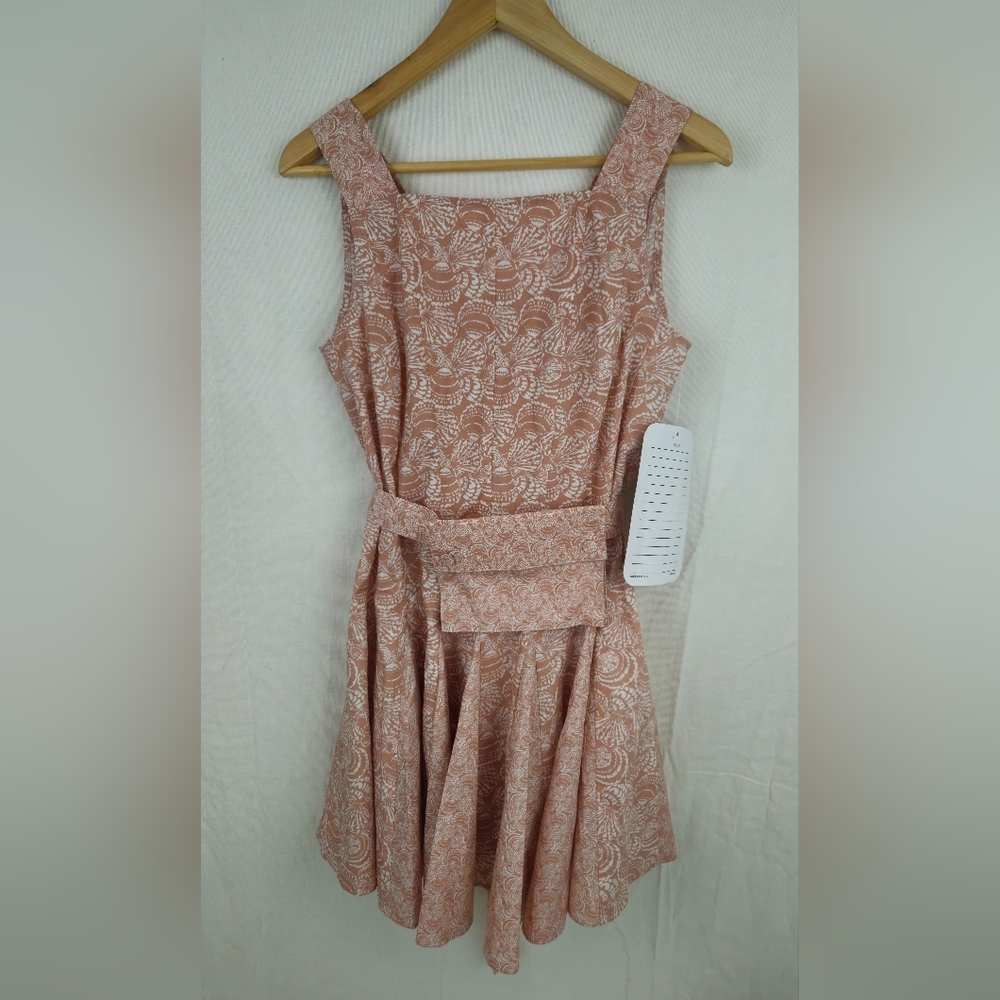 NWT Banana Republic L/XL Poplin Mini Dress Belt Bag Painted Shell Cotton